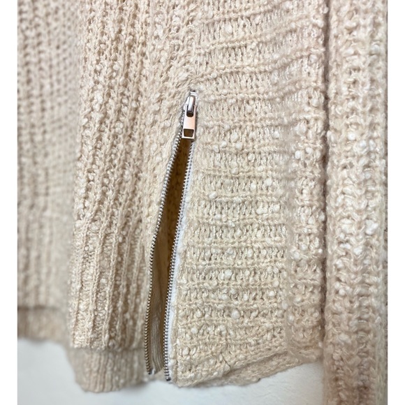Anthropologie Moth Cream Knit Sweater with Side Zipper Detail - Picture 4 of 5